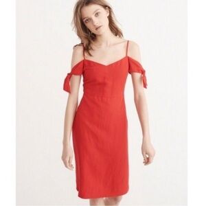 Abercrombie & Fitch Women’s Red Lined Dress Size 2 Off The Shoulders Cocktail